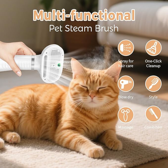 3-in-1 Cat Steam Brush | Pet Grooming Comb with Mist Spray — view 10