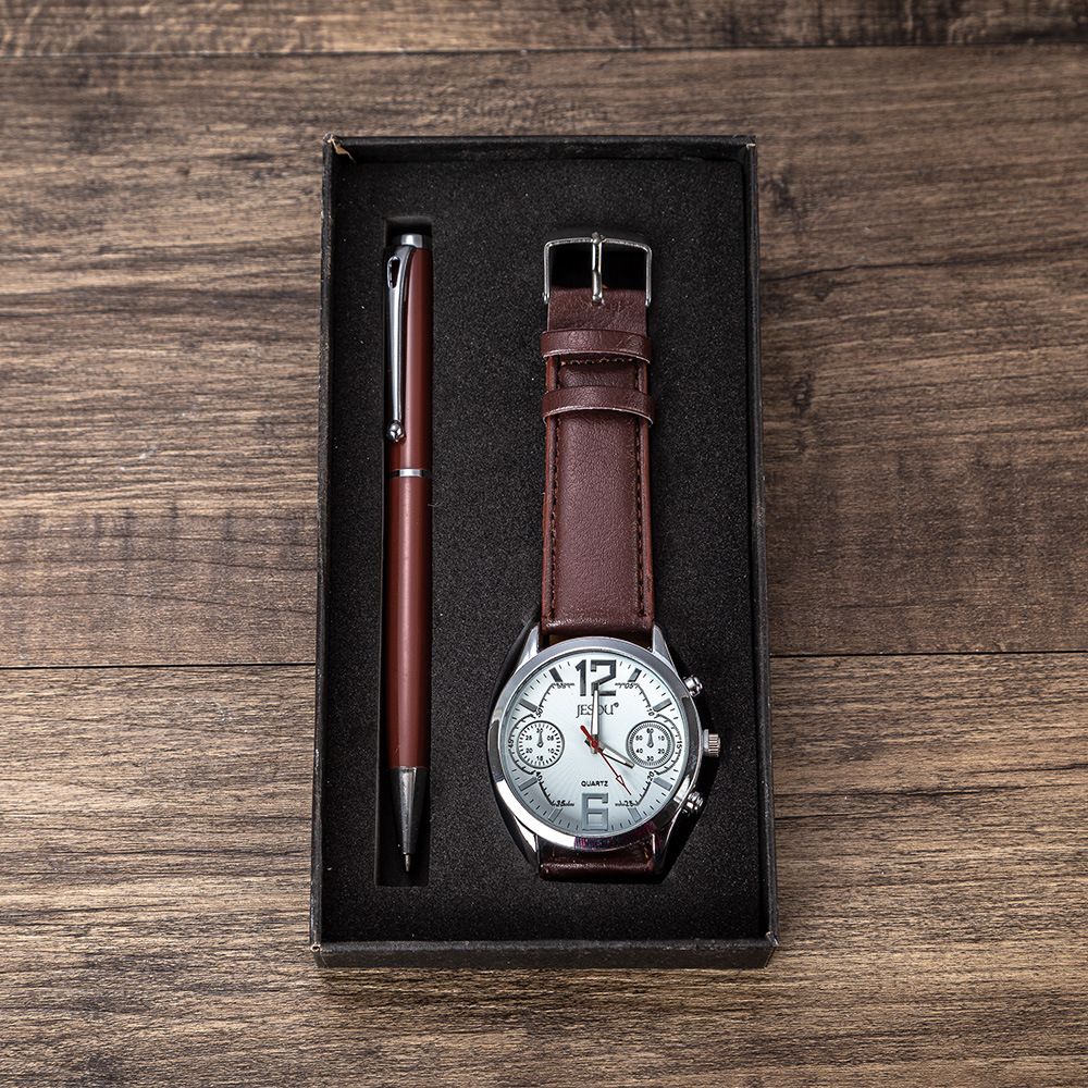 Men's Gift Set Beautifully Wrapped Watch And Pen Case