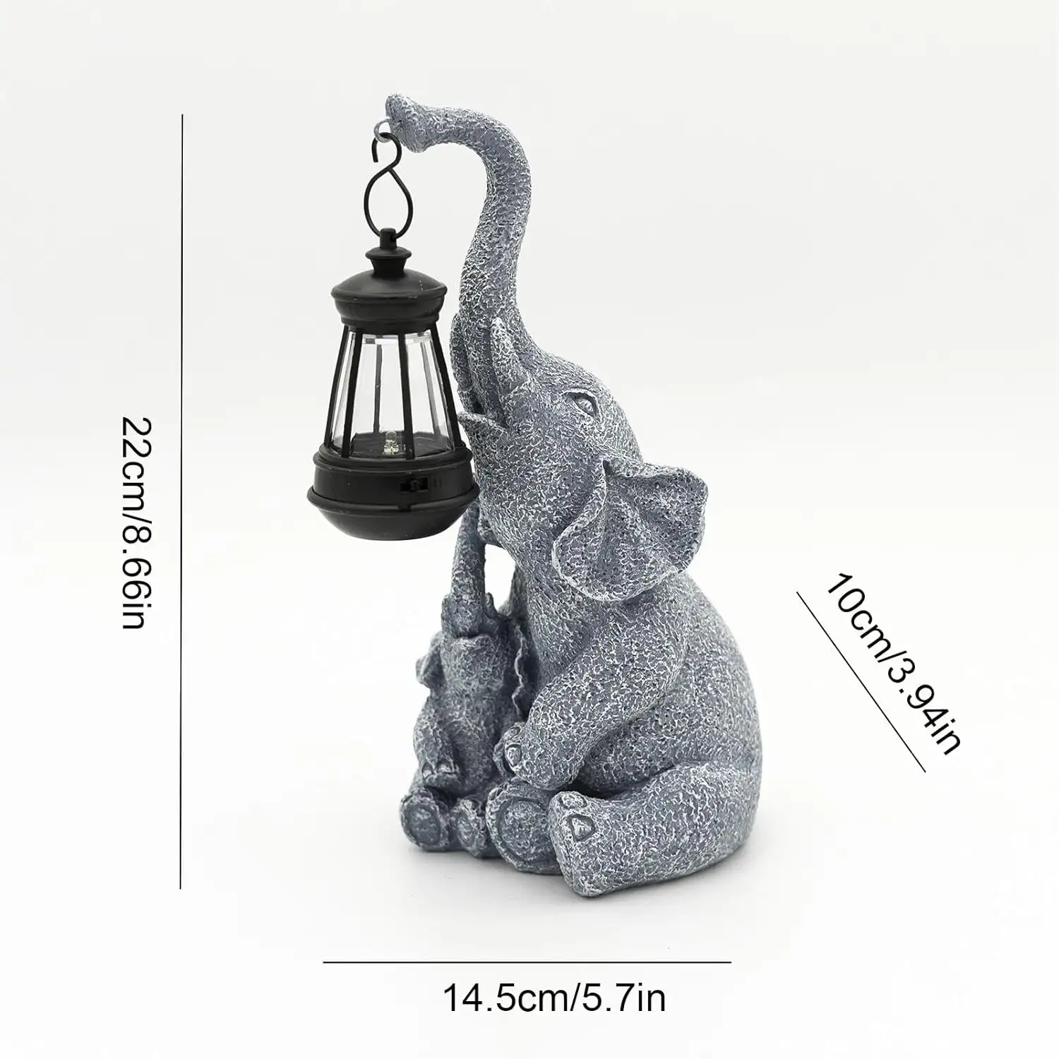 Elephant Solar Light, Solar Elephant Figurine Light, Front Porch Decor, Solar Elephant Statue, Indoor Outdoor Solar Light, Solar Powered Garden Decor, Elephant