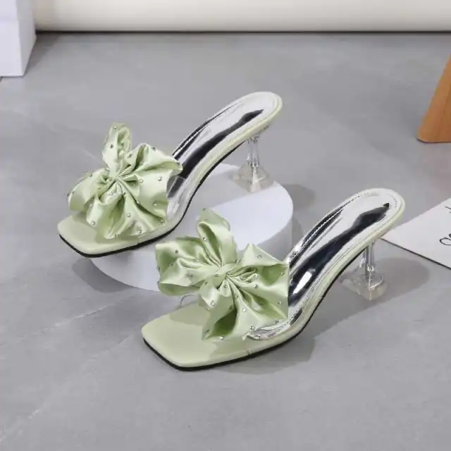 Fashion Stiletto All match Sandals And Slippers Green - Shop at LoveMi