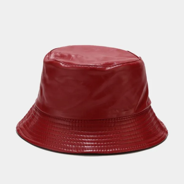 Leather Double sided Fisherman Hat Wine - Shop at LoveMi