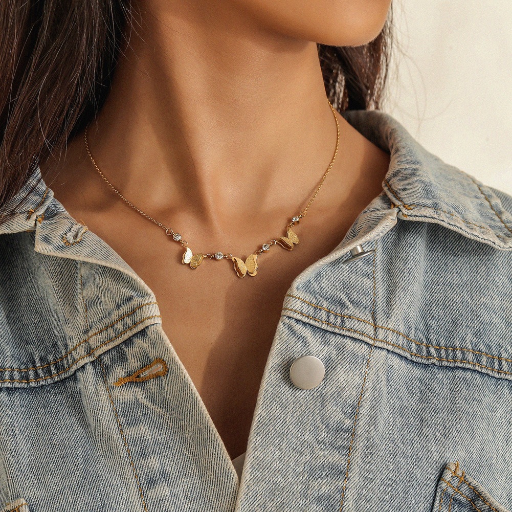 Simple Light Luxury Titanium Steel Clavicle Chain Gold - Shop at LoveMi