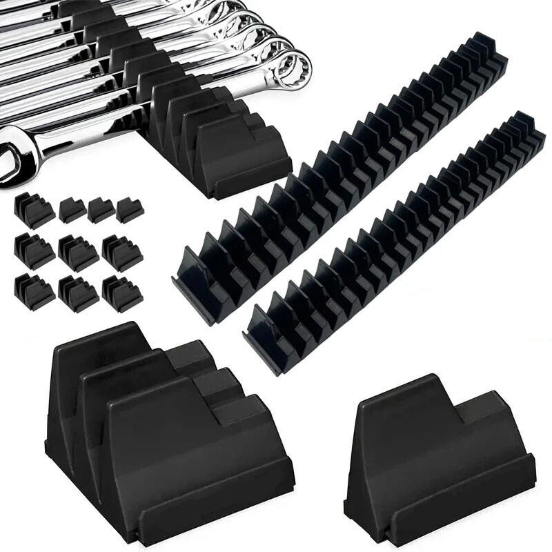 80PCS Magnetic Wrench Organizer Widget Portable Tool Storage Shelf Black