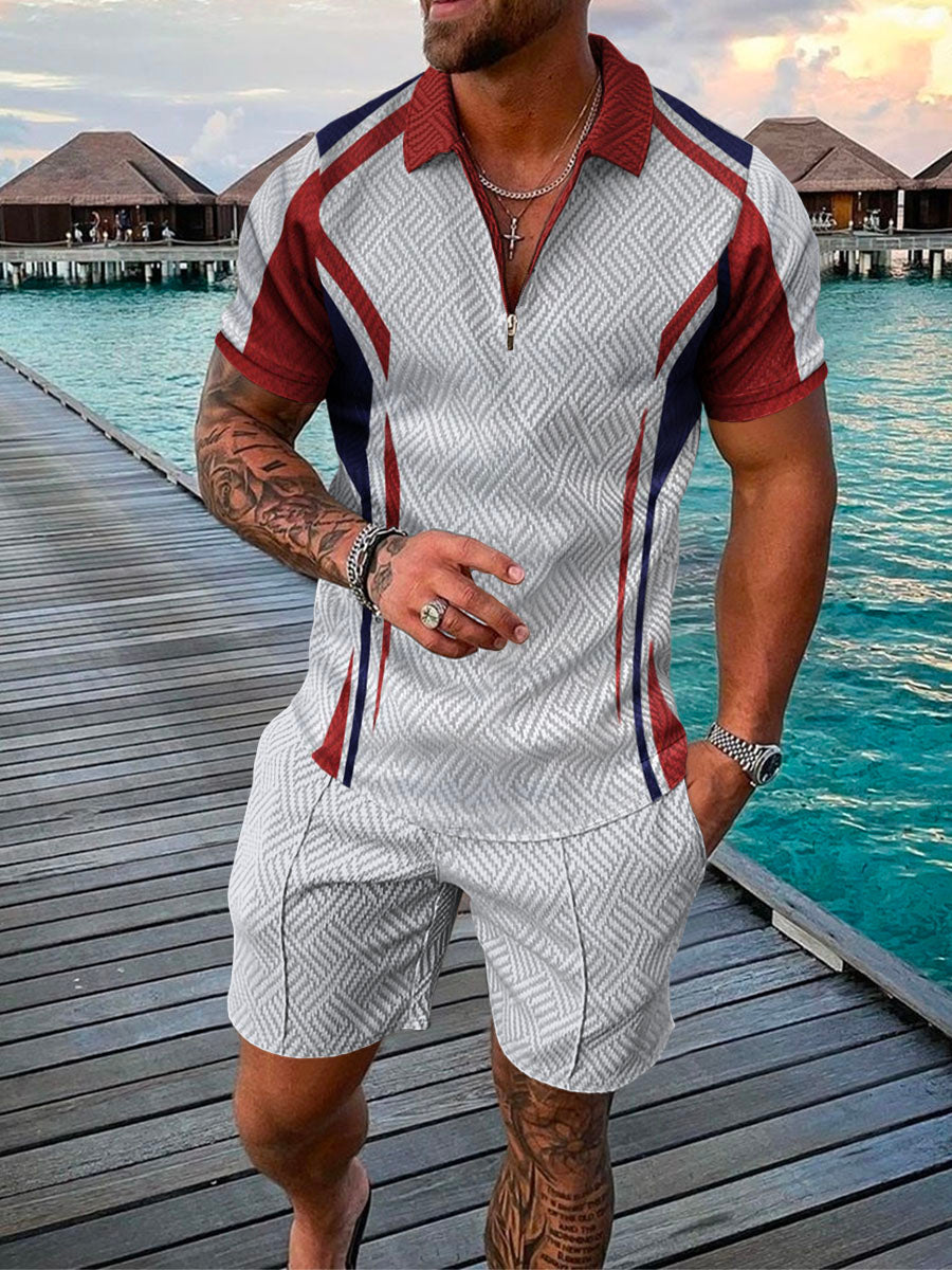 Title 2, Conjunto de camisa masculina de verão com estam...