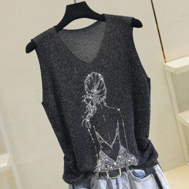 Base Bright Silk Hot Drilling Sling Black - Shop at LoveMi