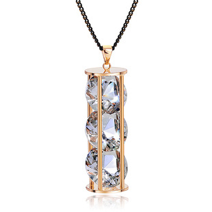 Chain Fashion Simple Three Zircon Long Necklace
