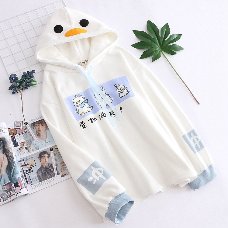 Title 1, Refueling duck print plus fleece hooded sweatshirt