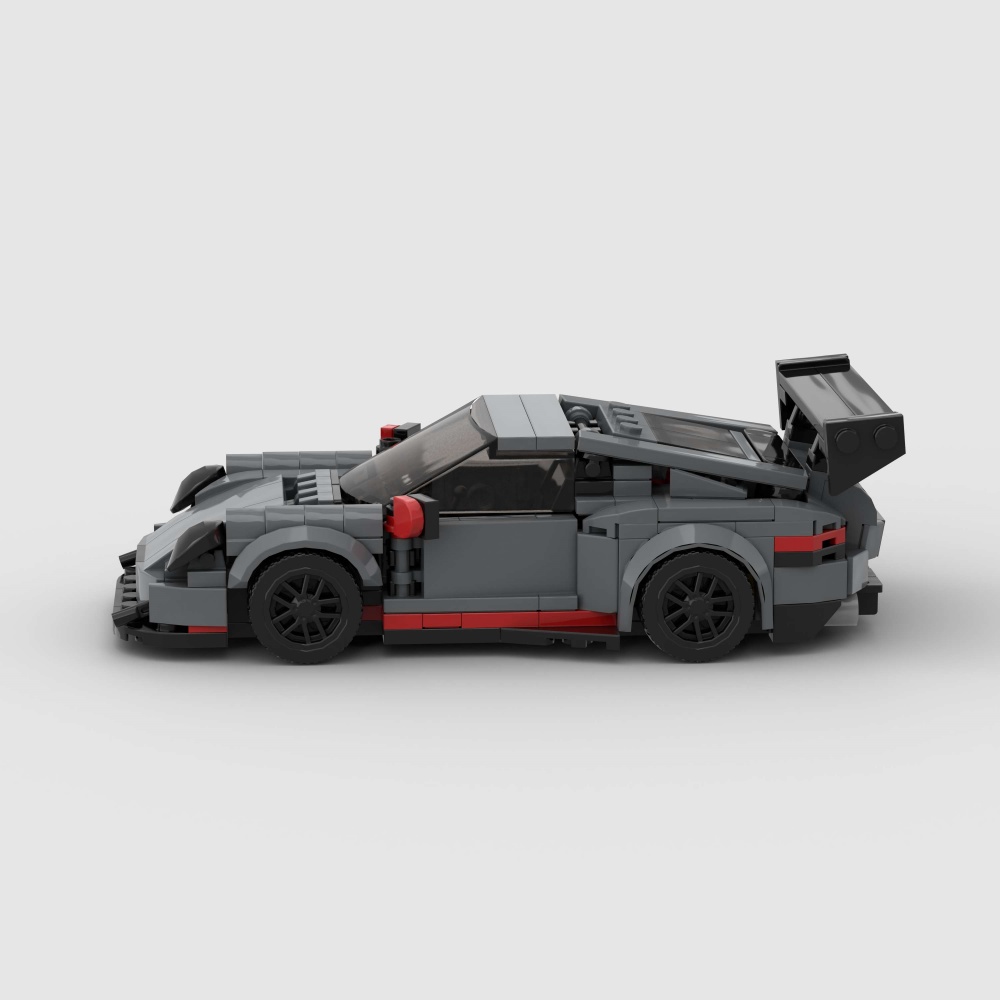 374PCS Gray Sports Car MOC Building Blocks Toys Porsche 911GT3 RS 5