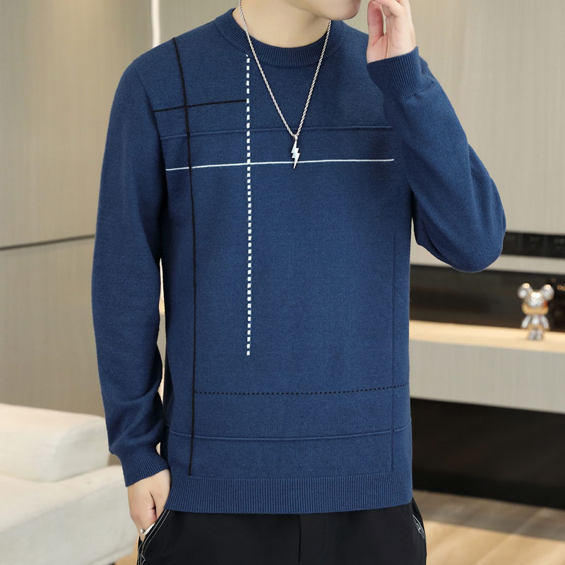 Sweater Men's Round-neck Trend Versatile Sweater Top Casual