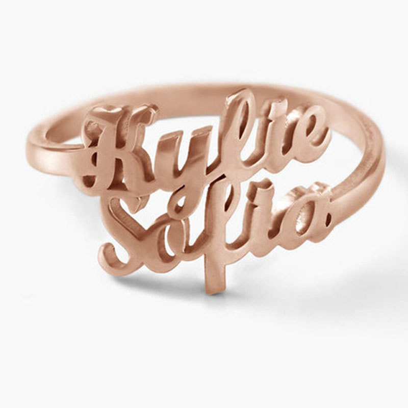 Sterling Silver Couple Name Ring Female Fashion English