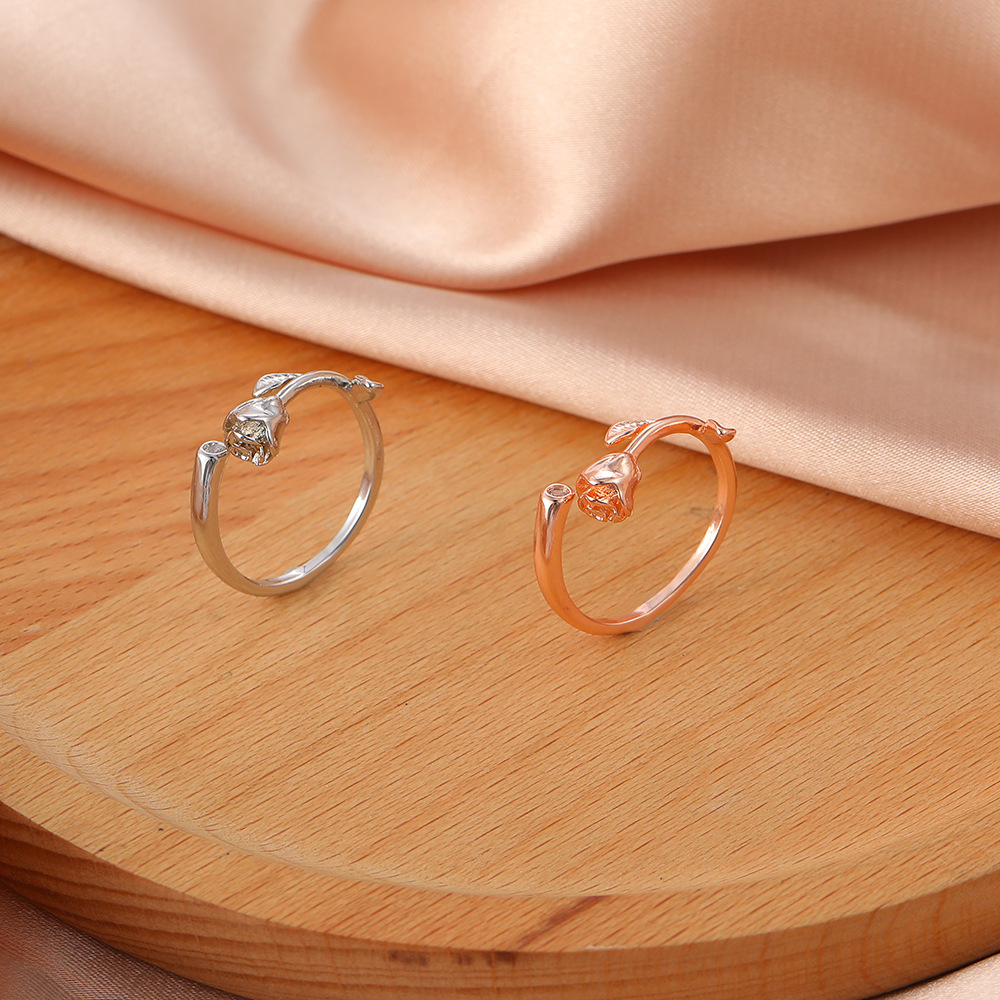 Ins French Retro Adjustable Rose Ring