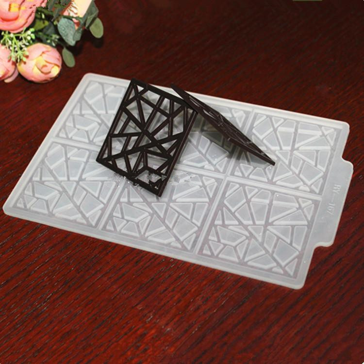 Title 1, Irregularly Broken Square Chocolate Silicone Mo...