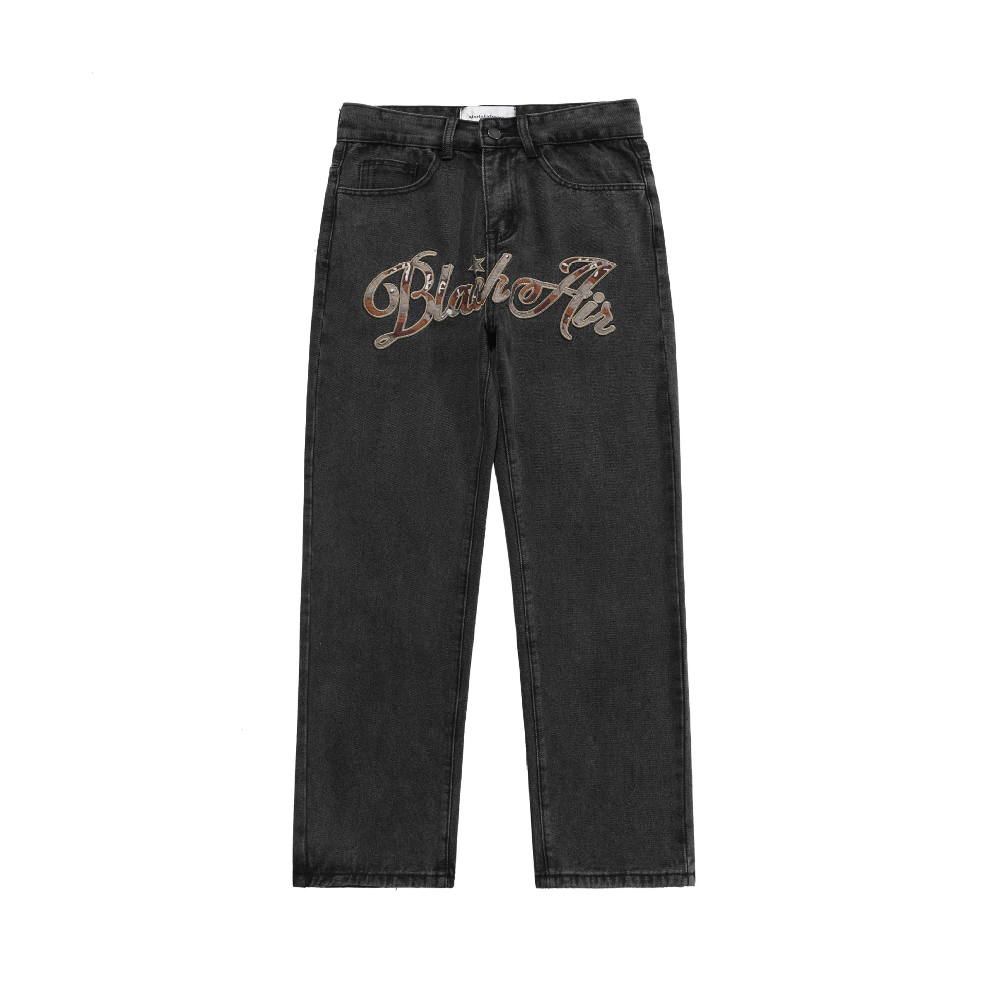 Title 7, Pantalon droit ample vintage lavé pour femmes. ...