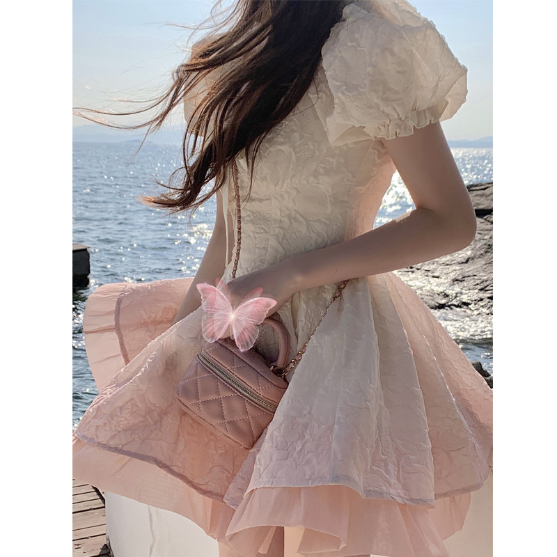 Show White Sweet Gradient Powder Princess Dress Female