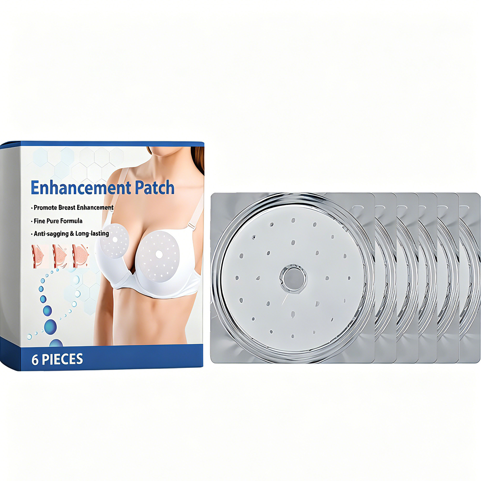 Breast Enhancement Patch, Firming Lifting Chest Mask For Sagging & Loose Skin, Natural Plant Extract Breast Plump Patches, 6 Pcs — foto 8