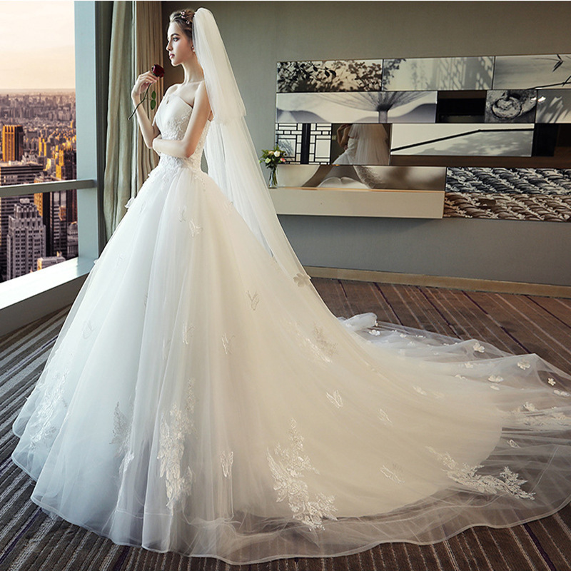 Elegant White Lace Strapless Cultivate Ones Morality Bind Trailing - Shop at LoveMi