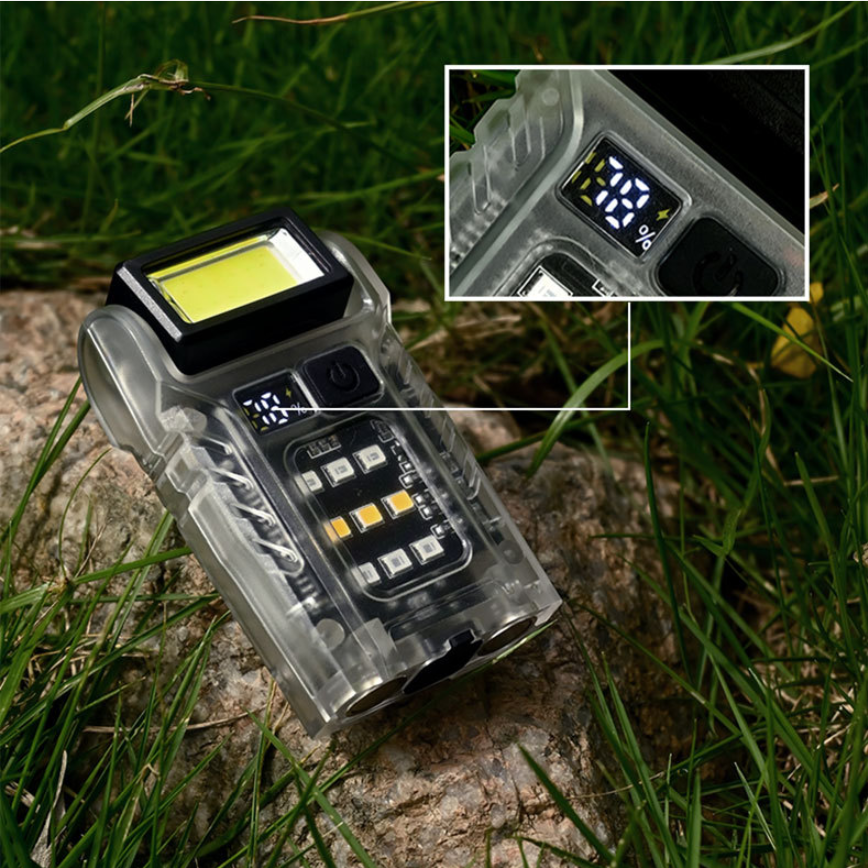 Mini Pocket LED Flashlight Magnetic USB Rechargeable Torch Work Light Belt-Clip