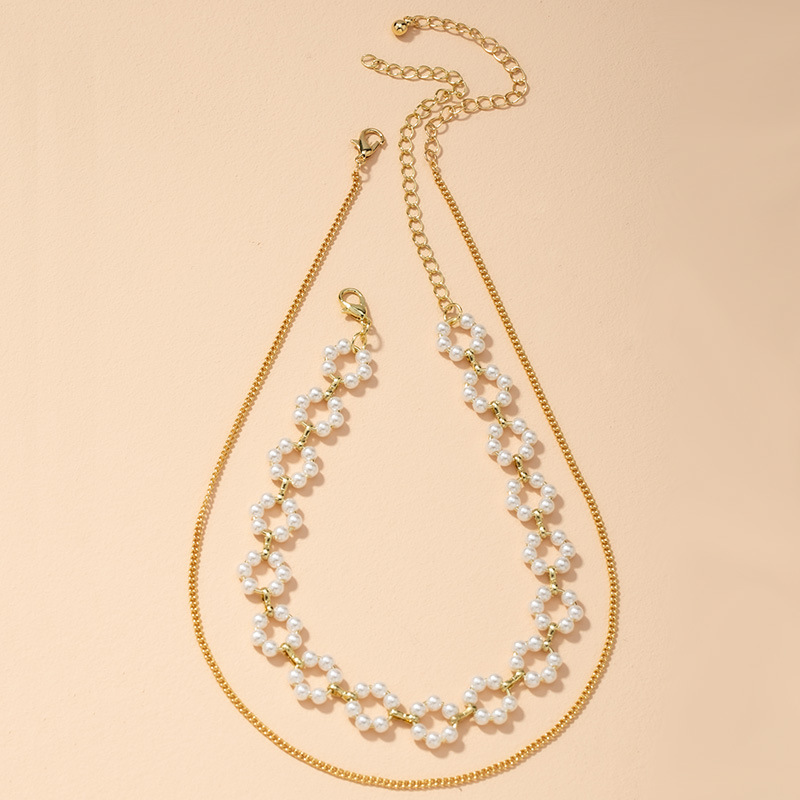 Cross-border Fashion Multi-layer Pearl Necklace Female Creative