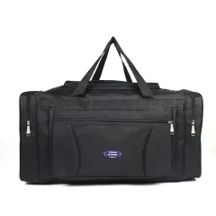 Large Capacity Oxford Cloth Waterproof Lightweight Foldable Travel Tote Bag - Black - View 1