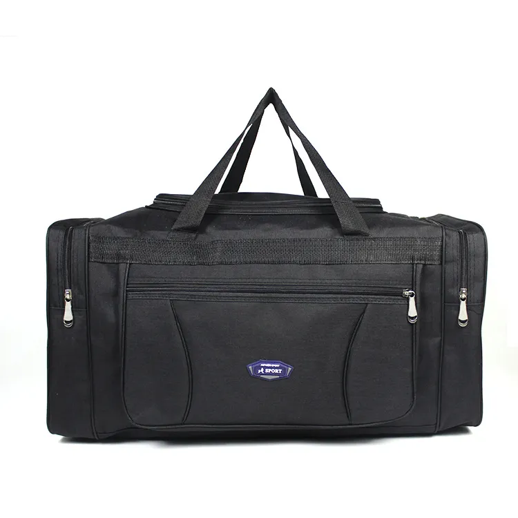 Large Capacity Oxford Cloth Waterproof Lightweight Foldable Travel Tote Bag - Black