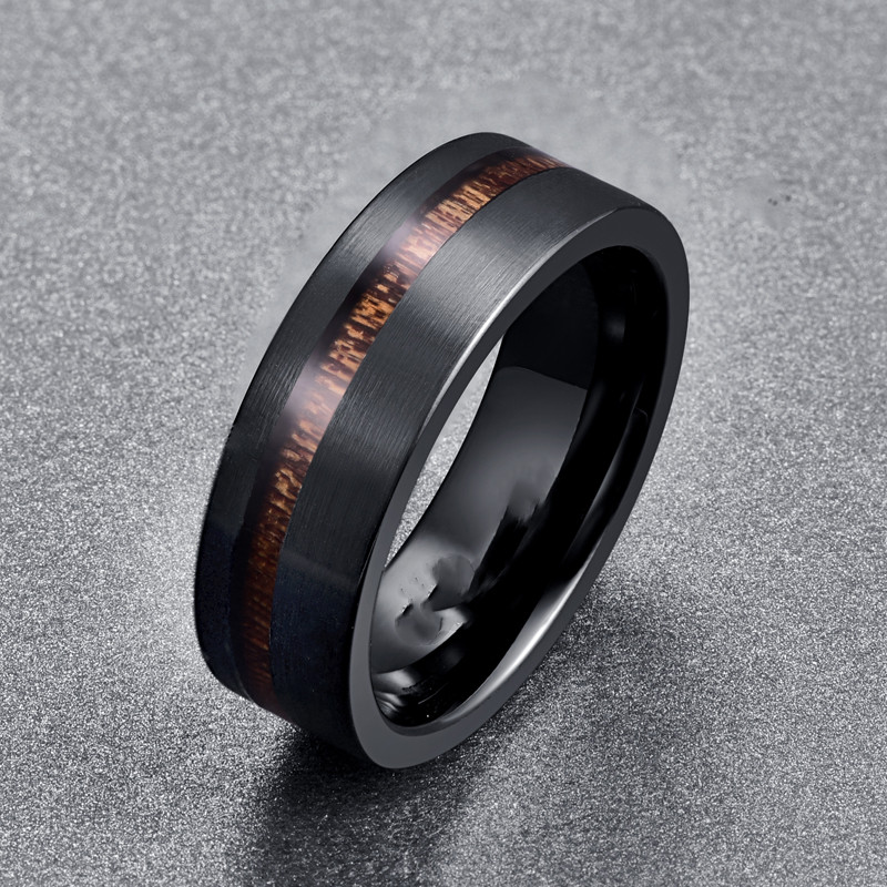 Title 3, Mens and Womens Fashion Tungsten Ring with Fr...