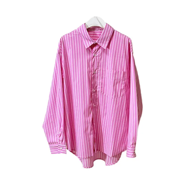 The Niche Blue And Shirt Has A Chic Design Pink - Shop at LoveMi