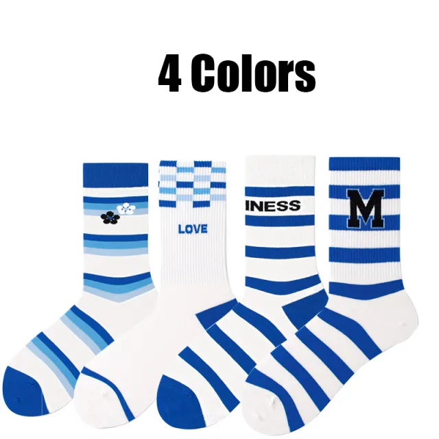 4 Pairs Women's Colorful Novelty Funny Pattern Combed Crew Socks Hiking Running Athletic Cushioned Compression Socks Anti odor And Breathable For F... - Shop at LoveMi