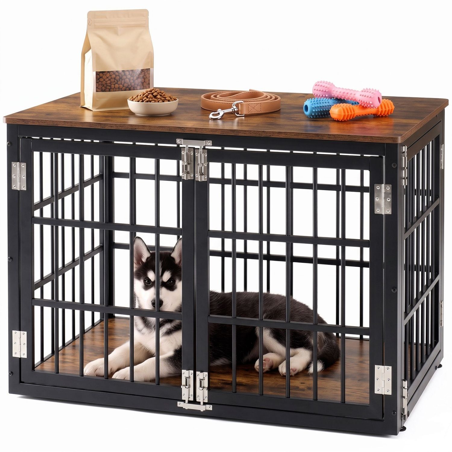 Sturdy Dog Crate Furniture, Heavy Duty Kennel For Large & Medium Dogs, Indoor Use image 3
