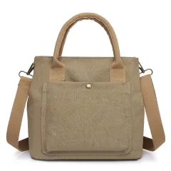 Fashion Handbag Without Ladies Embroidery Thread Fabric - Khaki - View 1