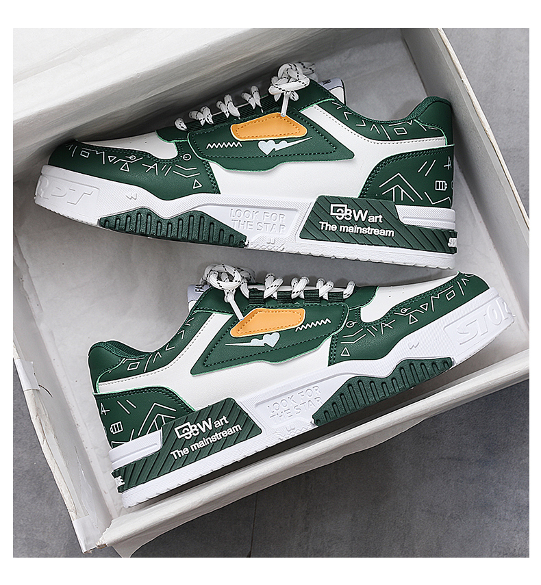 Height Increasing Waterproof Anti-slip Black White Panda Sports Casual Shoes, Fashion Skate Sneakers For Men & Teenagers