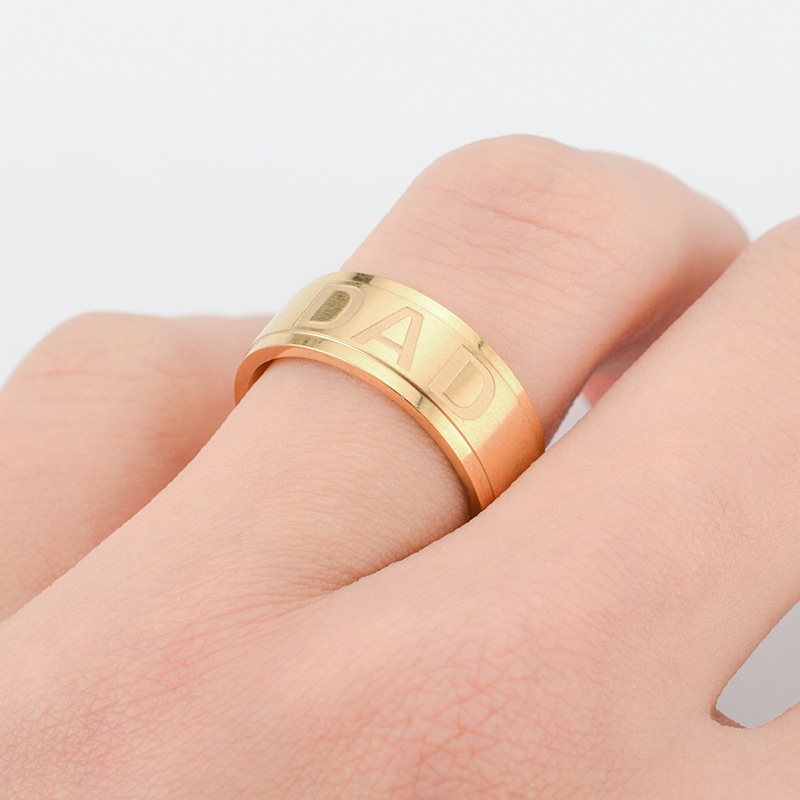 DAD Stainless Steel Frosted Ring Father's Day Ring