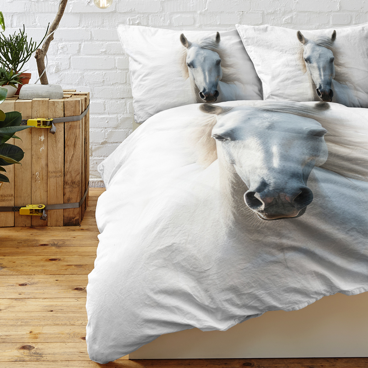 White Horse Bedding Set Horse Comforter Cover Set For Teen Boys Super Soft... 2