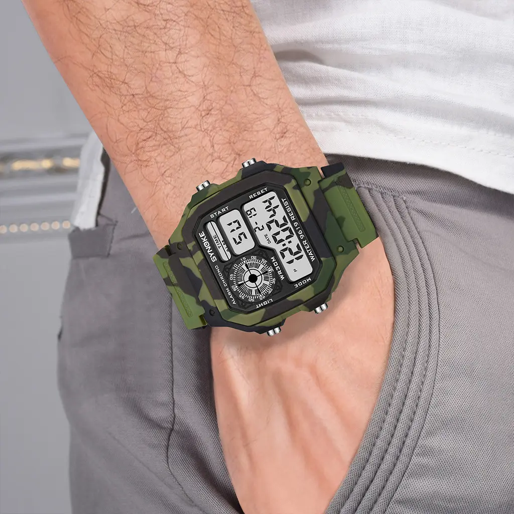 Electronic Watch Seven Colors Noctilucent Waterproof Sports