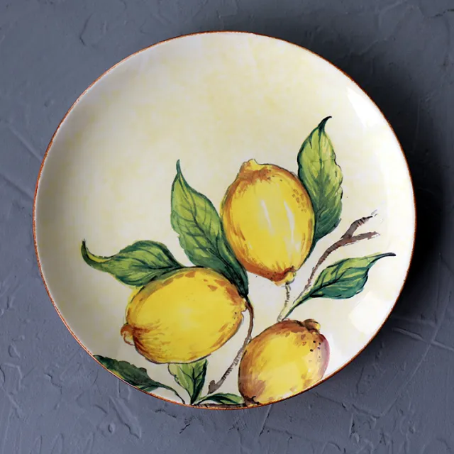 Large Underglaze Color Ceramic Tableware Western Plate Lemon Platter - Shop at LoveMi