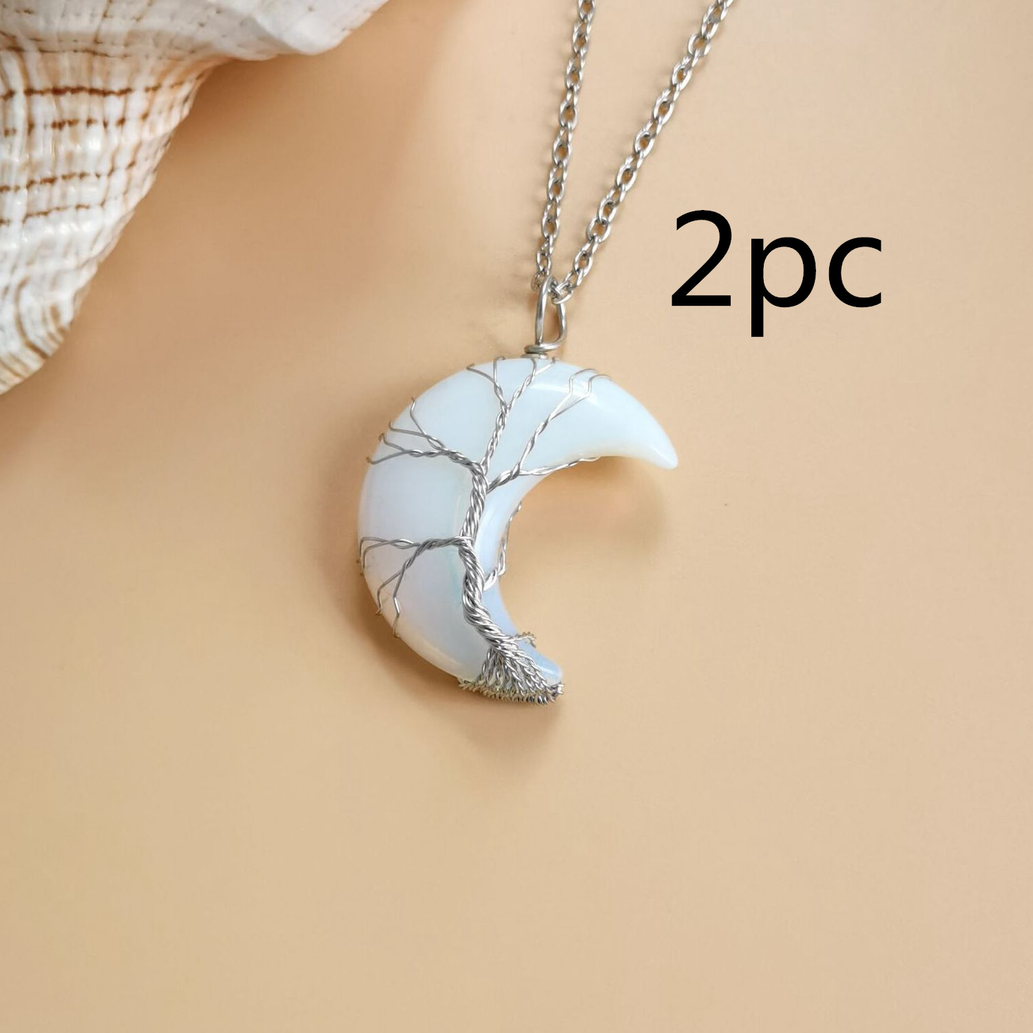 Луна, натуральный камень, аметист, Древо жизни, ожерелье, дерево удачи ручной работы