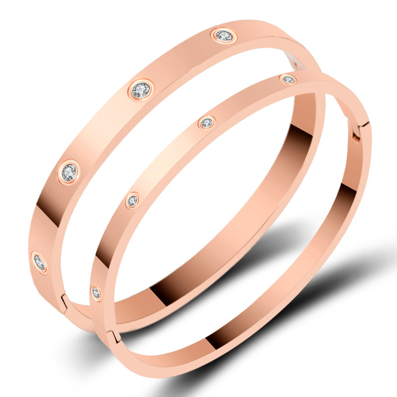 Titanium Steel Inner Sand Bracelet With Concealed Buckle