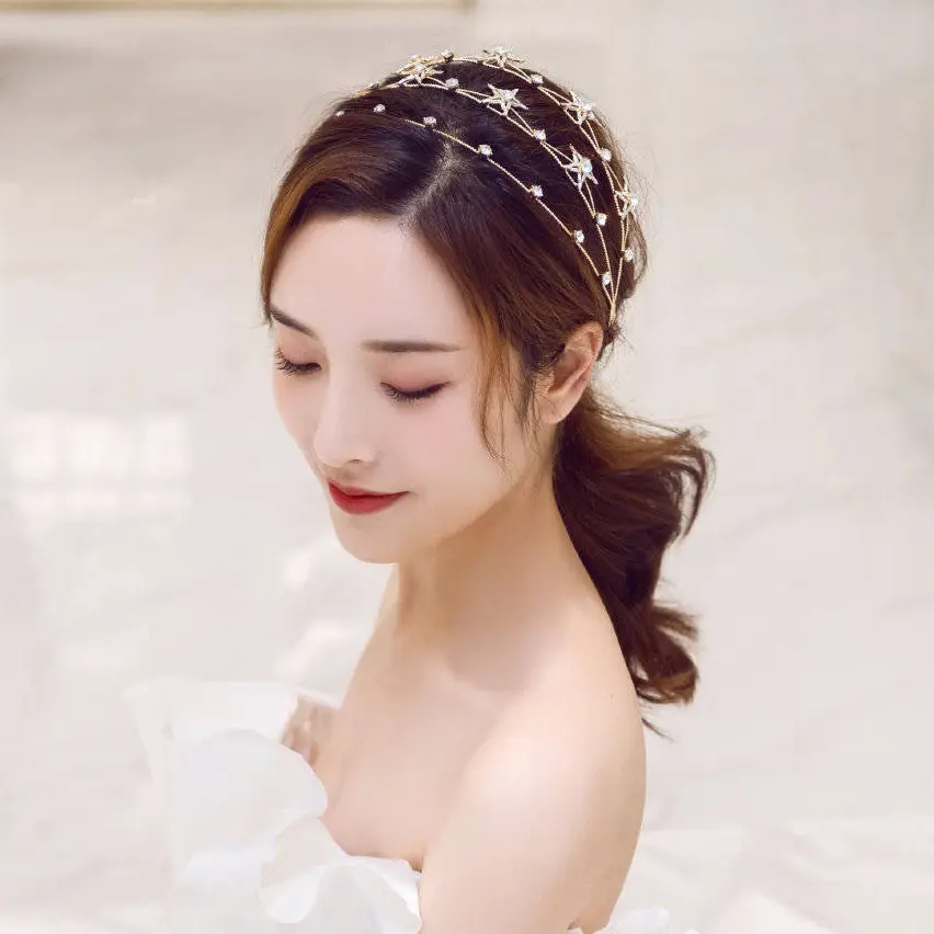 Bridal Wedding Headdress Hair Hoop Super Drill Hair Accessories