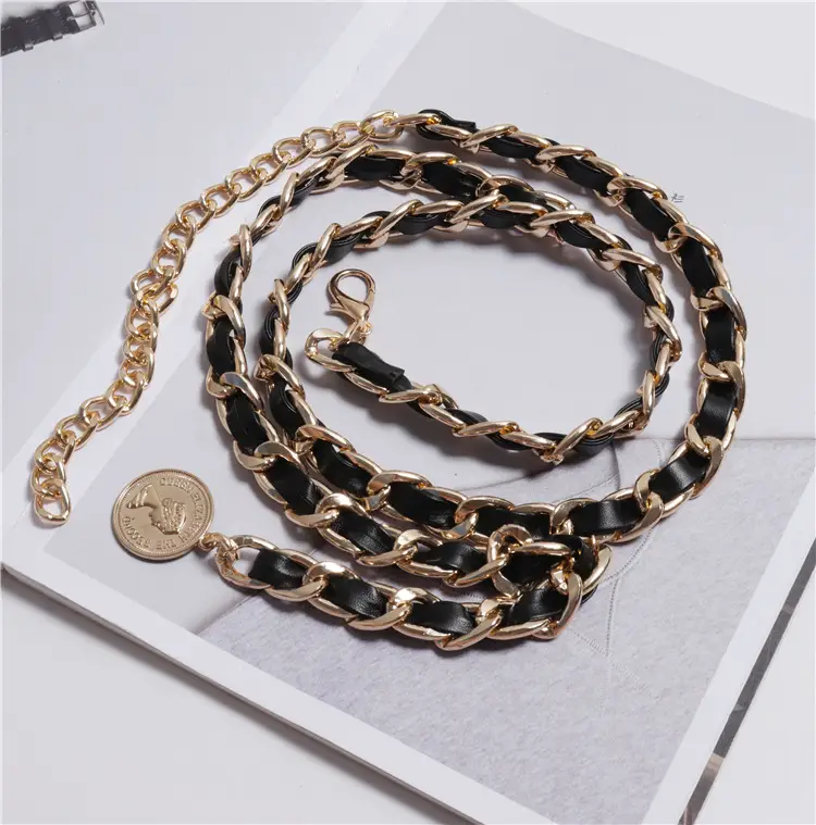 Metal Waist Chain Women's Thin Belt With Dress Decoration Belt