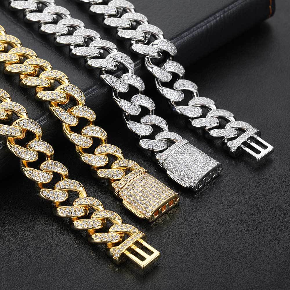 Jewelry Flip Double Row Full Zircon Bracelet Copper Plated 18K Gold Chain