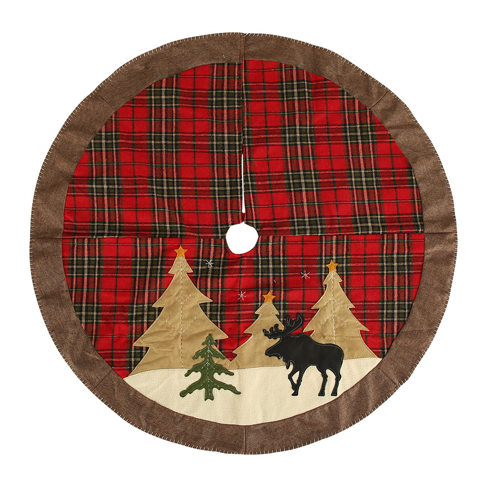 Plaid patch embroidered tree s