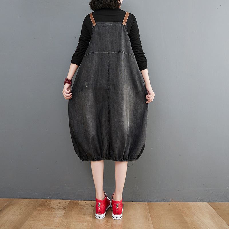 Denim Strap Midi Dress, picture 3 of 5