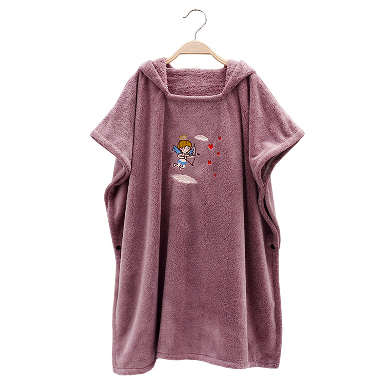 Children's Coral Fleece Hooded Bath Dress