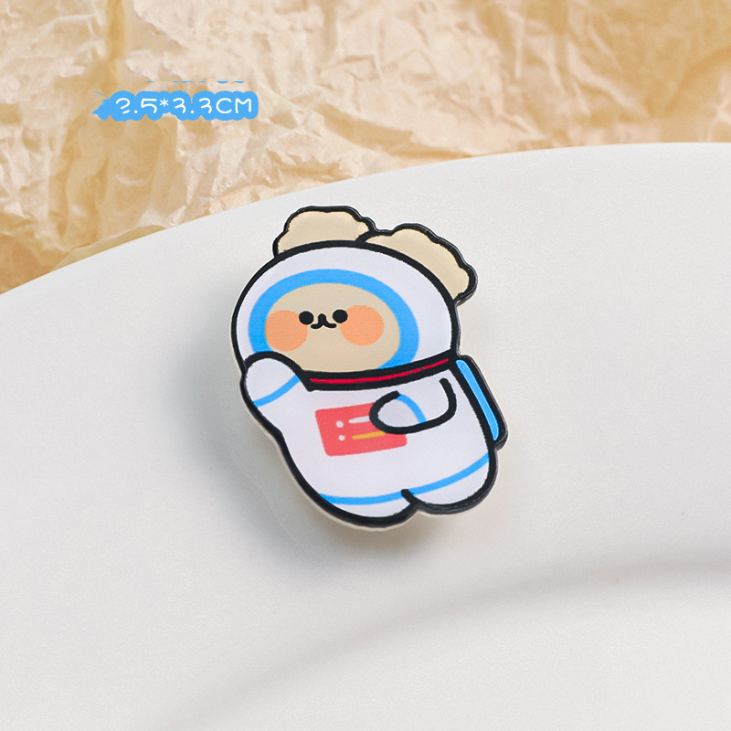 Cartoon Acrylic Brooch Cute Decorative Accessories Rabbit Astronauts - Shop at LoveMi