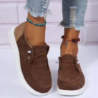Flat Shoes Woman Breathable Elastic Band Casual Shoes Walking - Beige