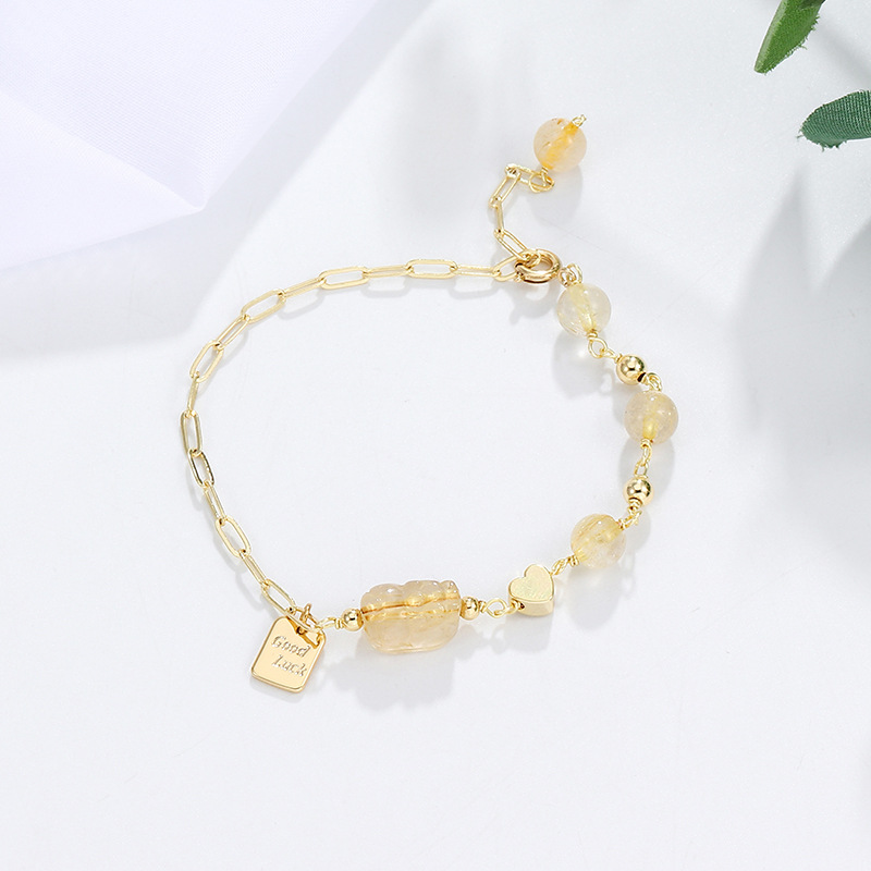 Natural Gold Crystal Bracelet Female Transfer Stitching Bracelet