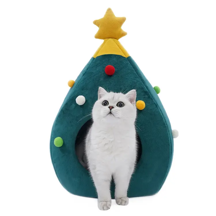 Pet Christmas Tree Cat Bed Mat Kennel