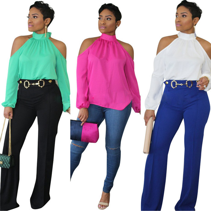 Title 2, Fashion Off-shoulder Shirt Casual