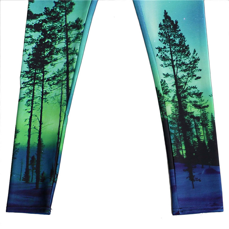 Title 3, Leggings étoilés à imprimé arbre fin pour dames