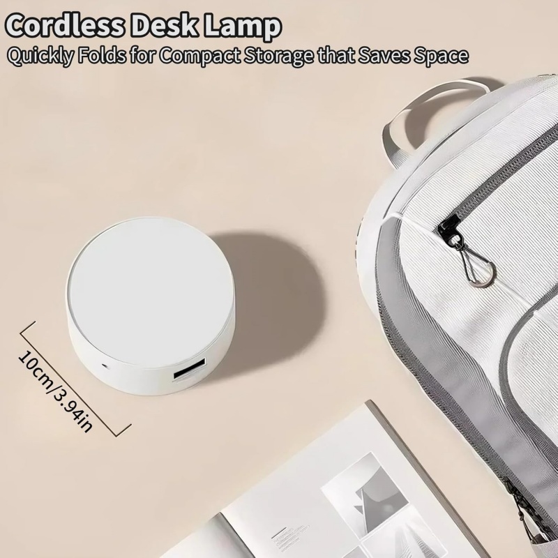 Foldable Book Lamp With LED Clock & Touch Control Night Light For Office, Bedroom, Study