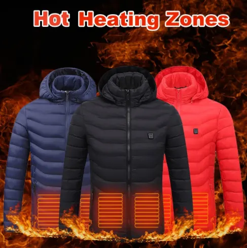 New Heated Jacket Coat USB Electric Cotton Heater Thermal